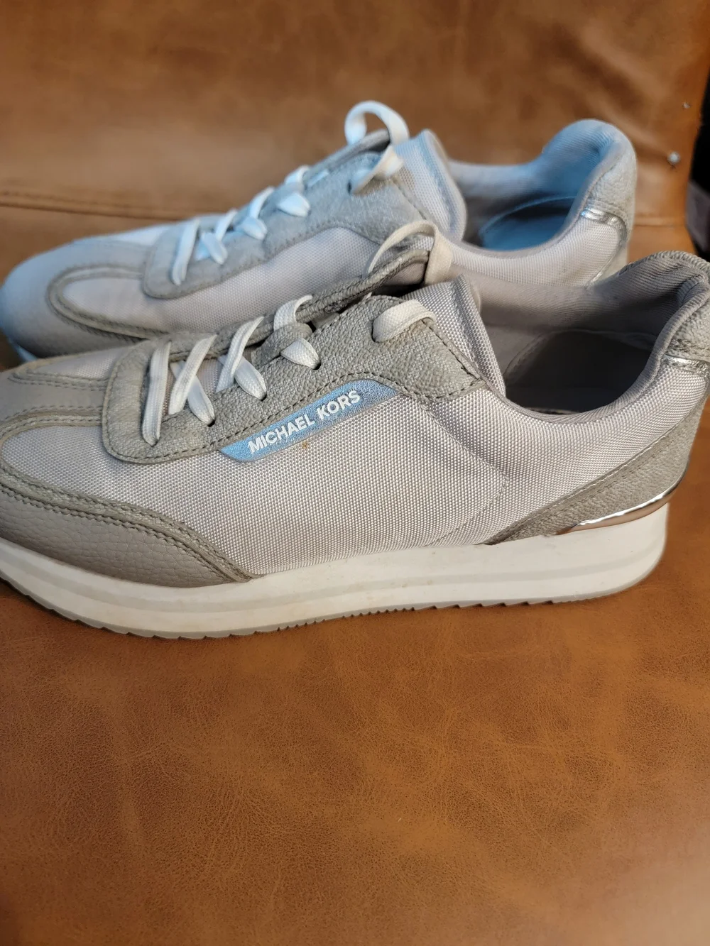 Michael Kors Light Gray Lace-Up Sneakers